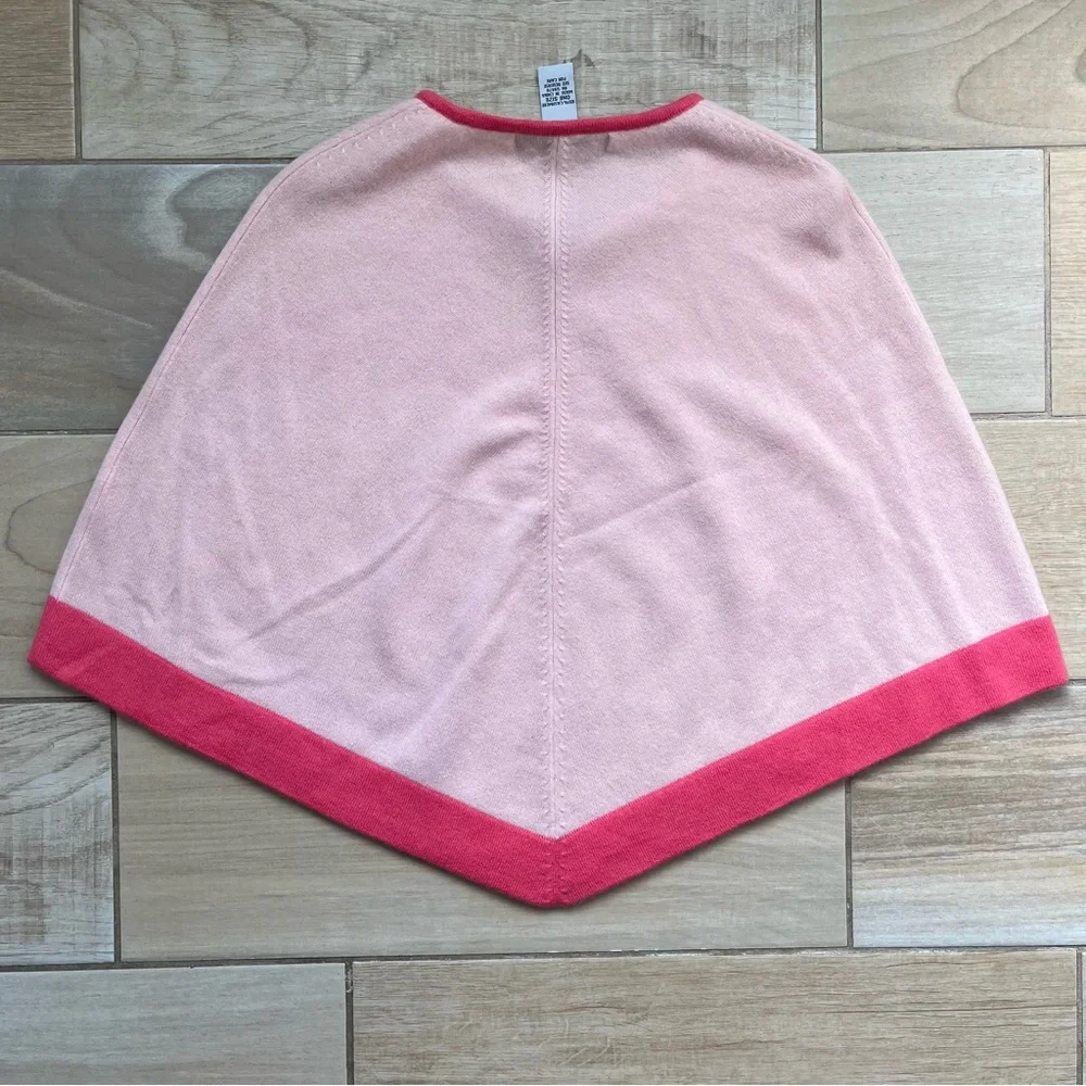 Pink Cape 100% Cashmere Poncho Sweater Fits Petite Fairy Asymmetrical Whimsy - Picture 2 of 8